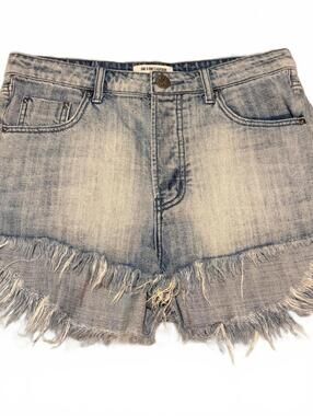 One X Oneteaspoon Size 26 Blue Acid Wash Distressed Denim Shorts